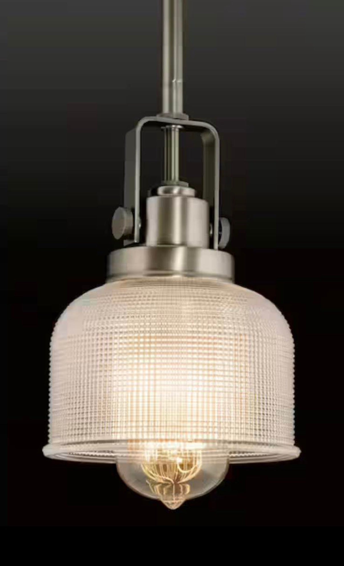26 in. 3-Light Antique Nickel Double Prismatic Glass Vanity Light
