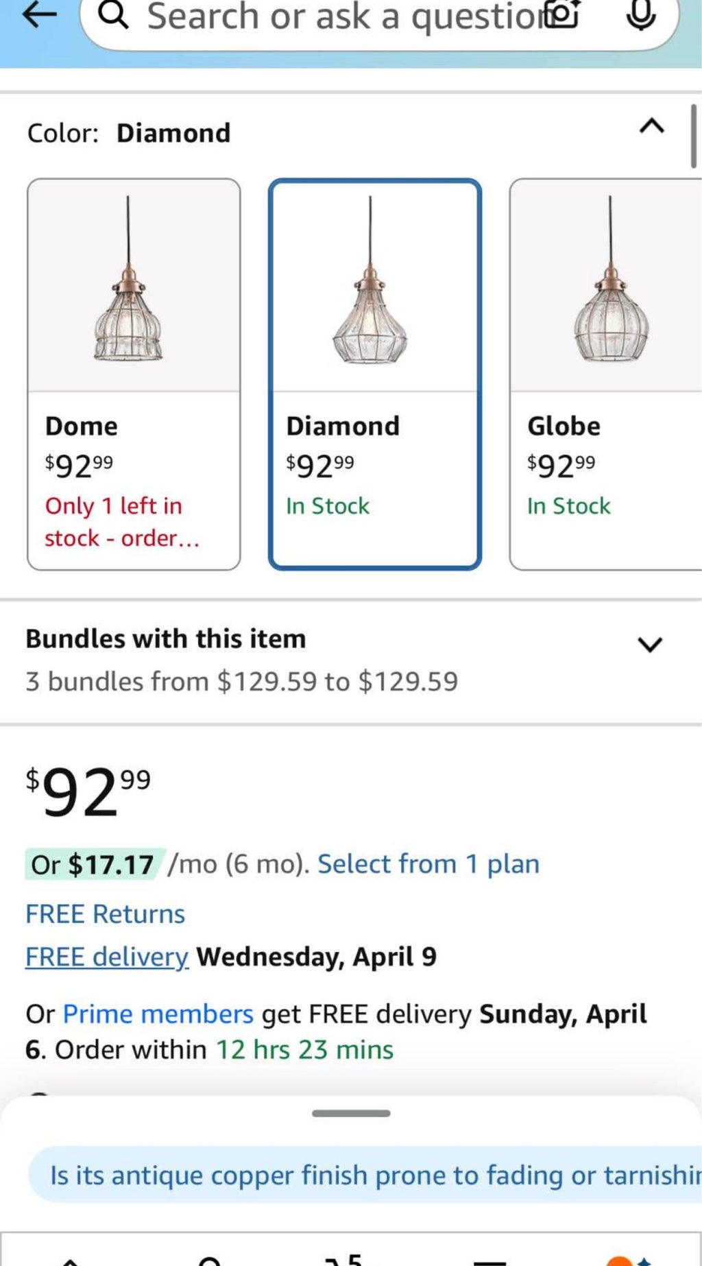 Vintage Wire Cage Ceiling Pendant Light