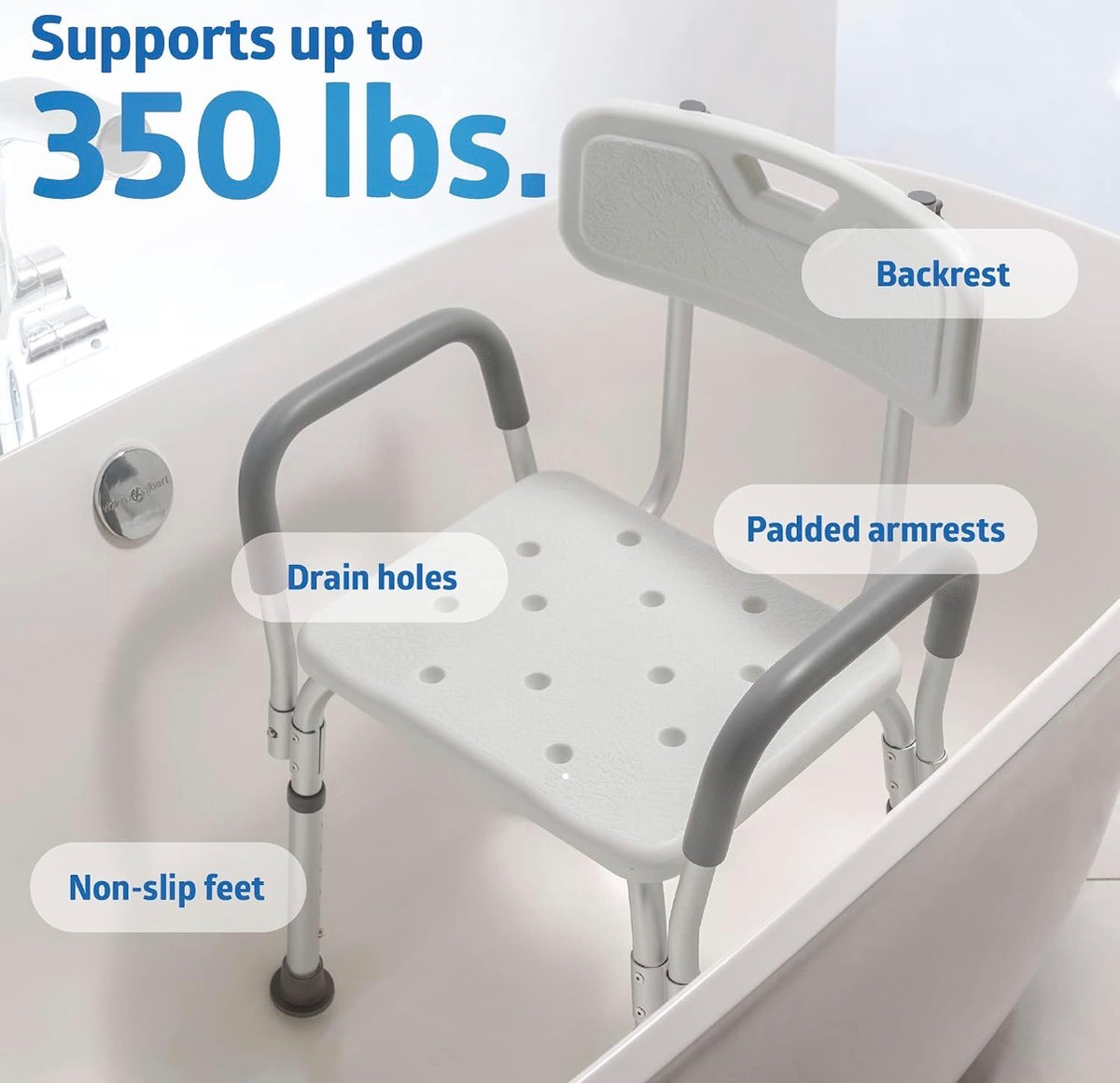 Bath Bench with back and arms