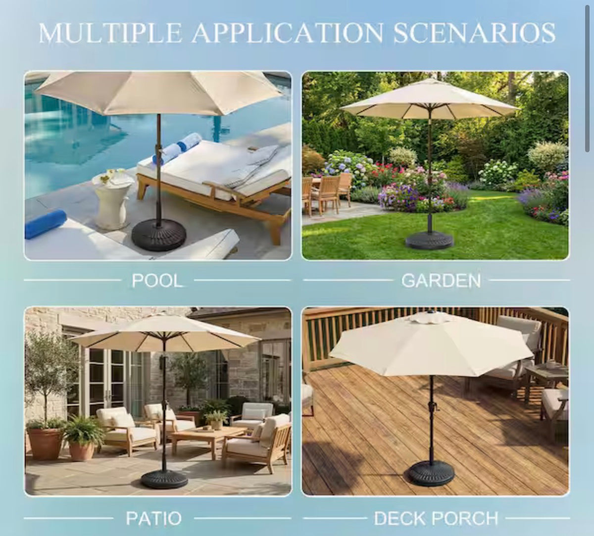 80 lbs. HDPE Round Patio Umbrella Base