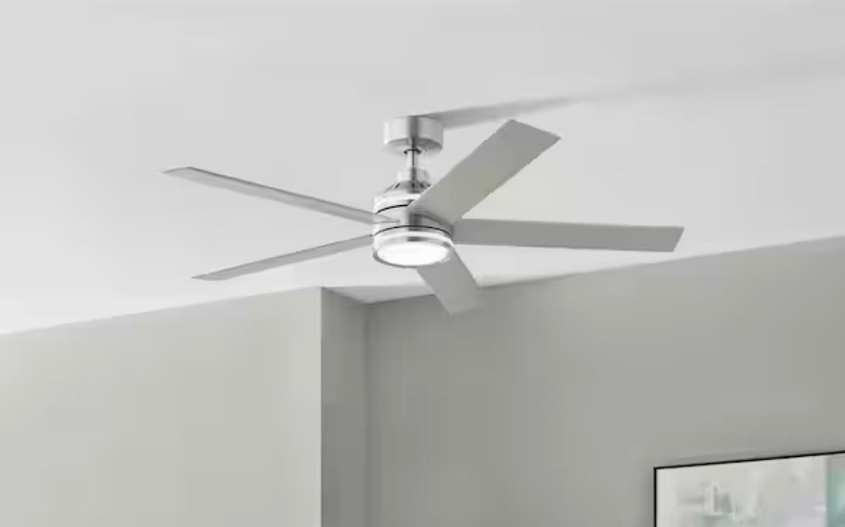 Ashburrow 52 in. Brushed Nickel Ceiling Fan with Led lights