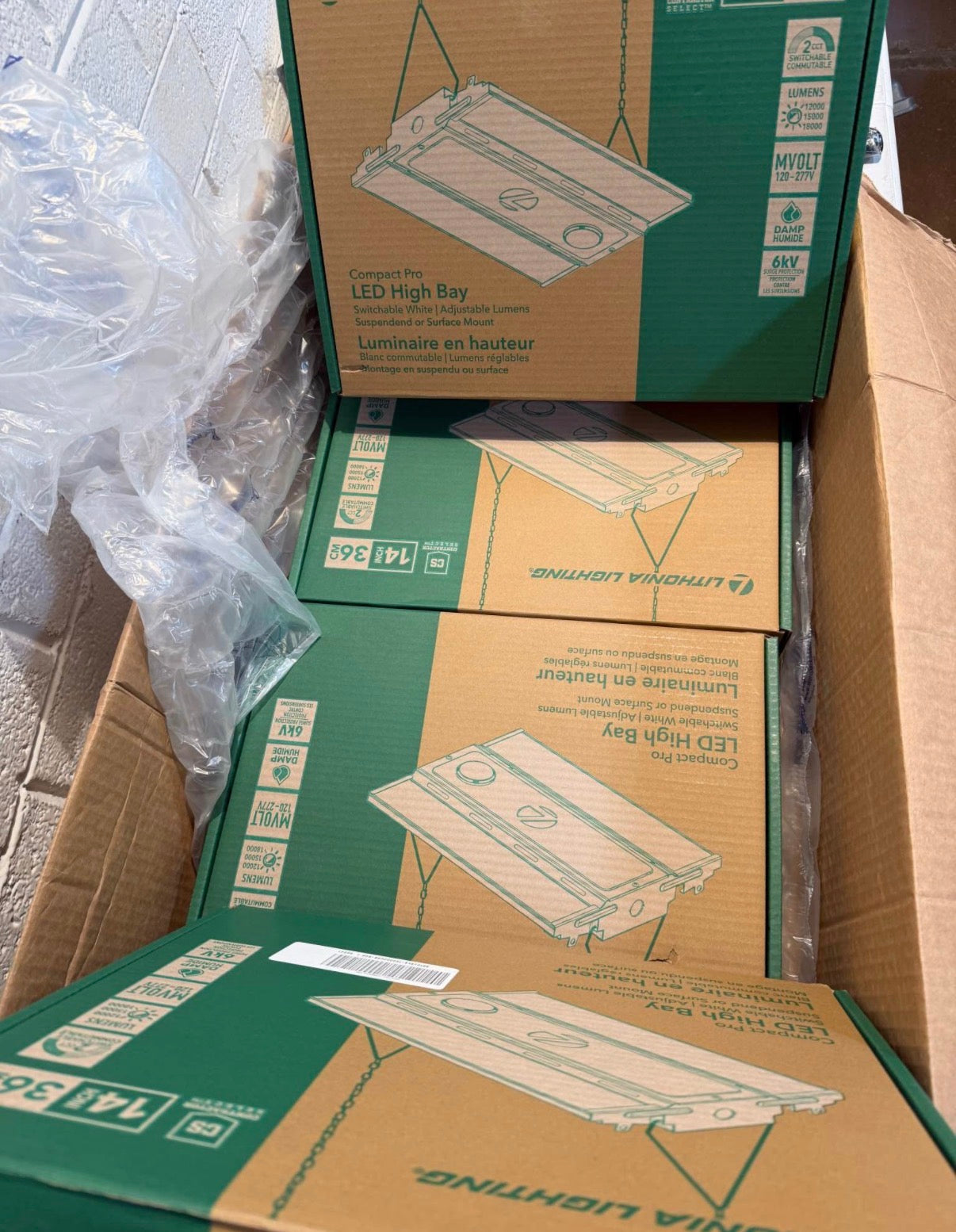 1.2 ft 250-Watt  Adjustable Lumen White High Bay Light