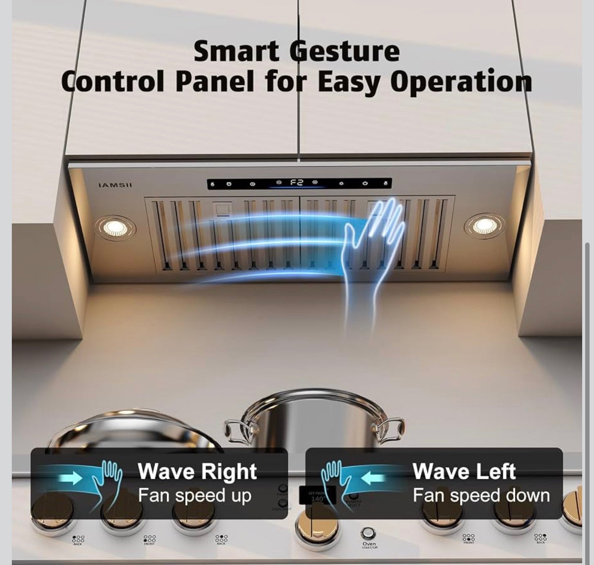 36 Inch Range Hood Gesture & Touch Control