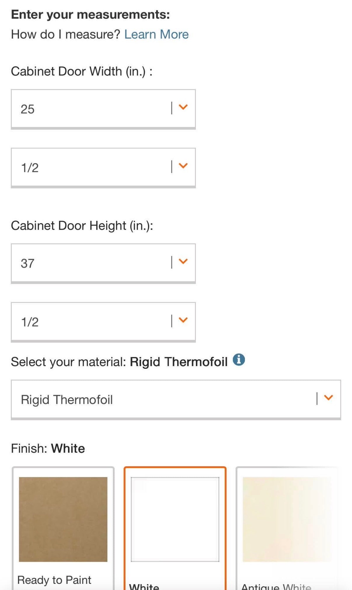Custom Thermofoil or Finished Wood Cabinet Door