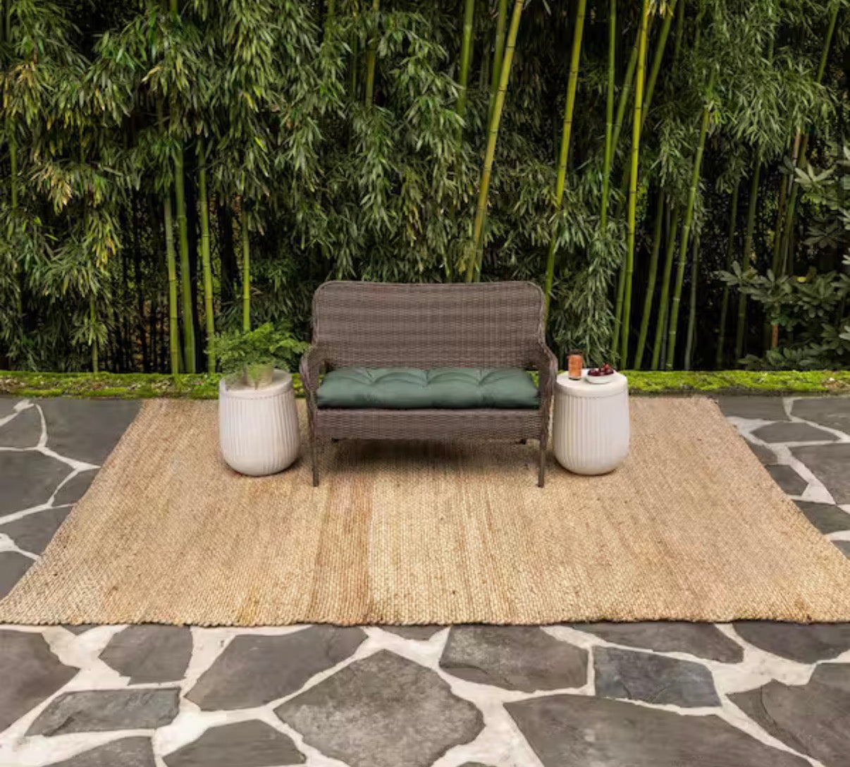41.5 in W Outdoor Wicker Rectangular Settee Cushion