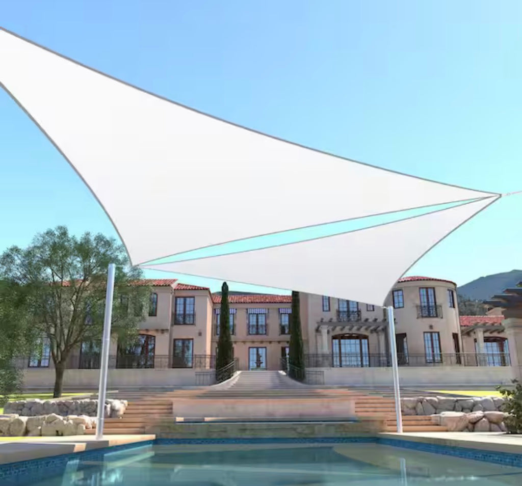 12 ft. x 12 ft. 190 GSM White Triangle Sun Shade Sail Screen