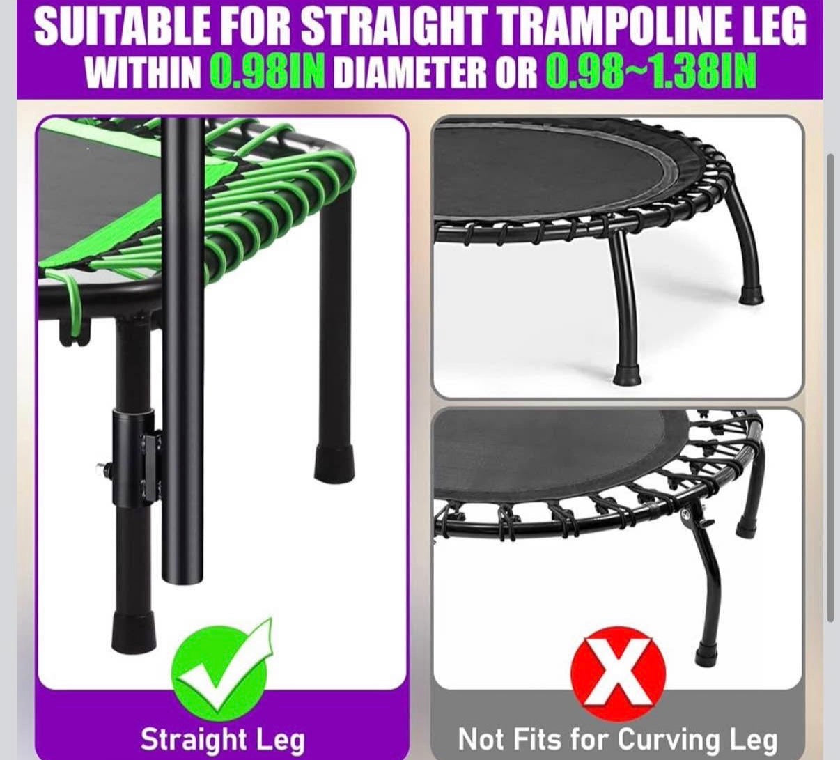 Quick-Release Handle Bar for Straight Leg Fitness Trampoline