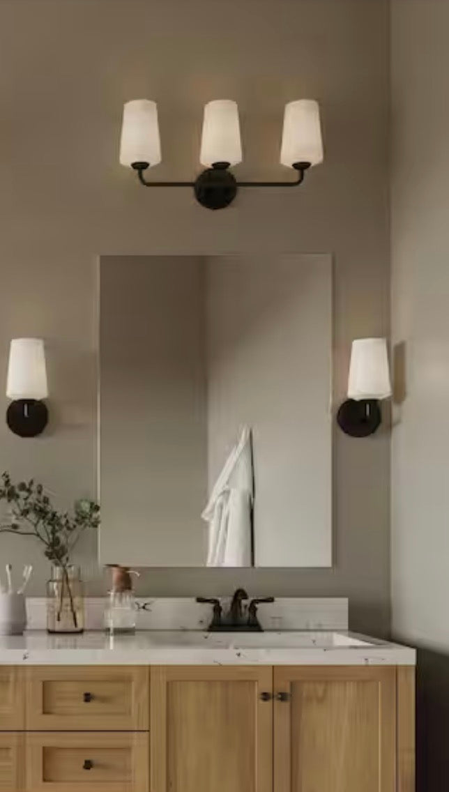 Celino 3-Light Black Bathroom Vanity Light