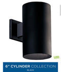 6" Black Modern Outdoor LED Aluminum Wall Lantern Light