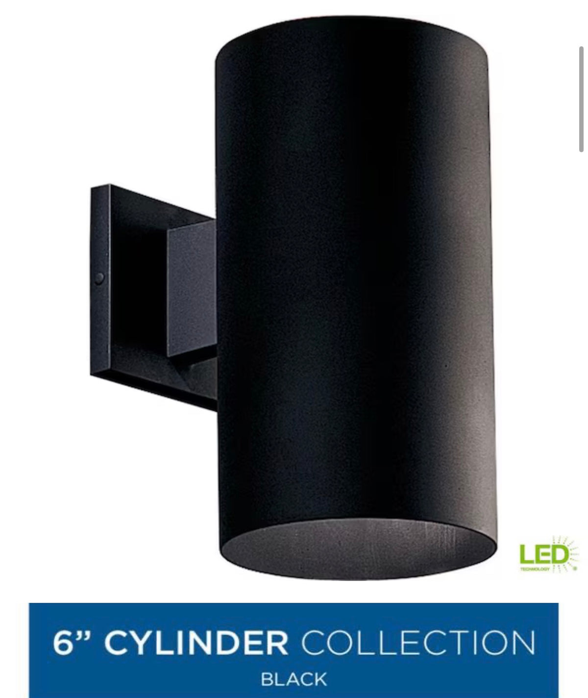 6" Black Modern Outdoor LED Aluminum Wall Lantern Light