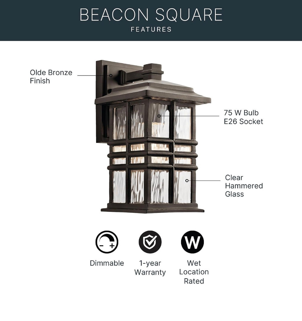 Kichler Beacon Square 1-Light Outdoor Wall Light