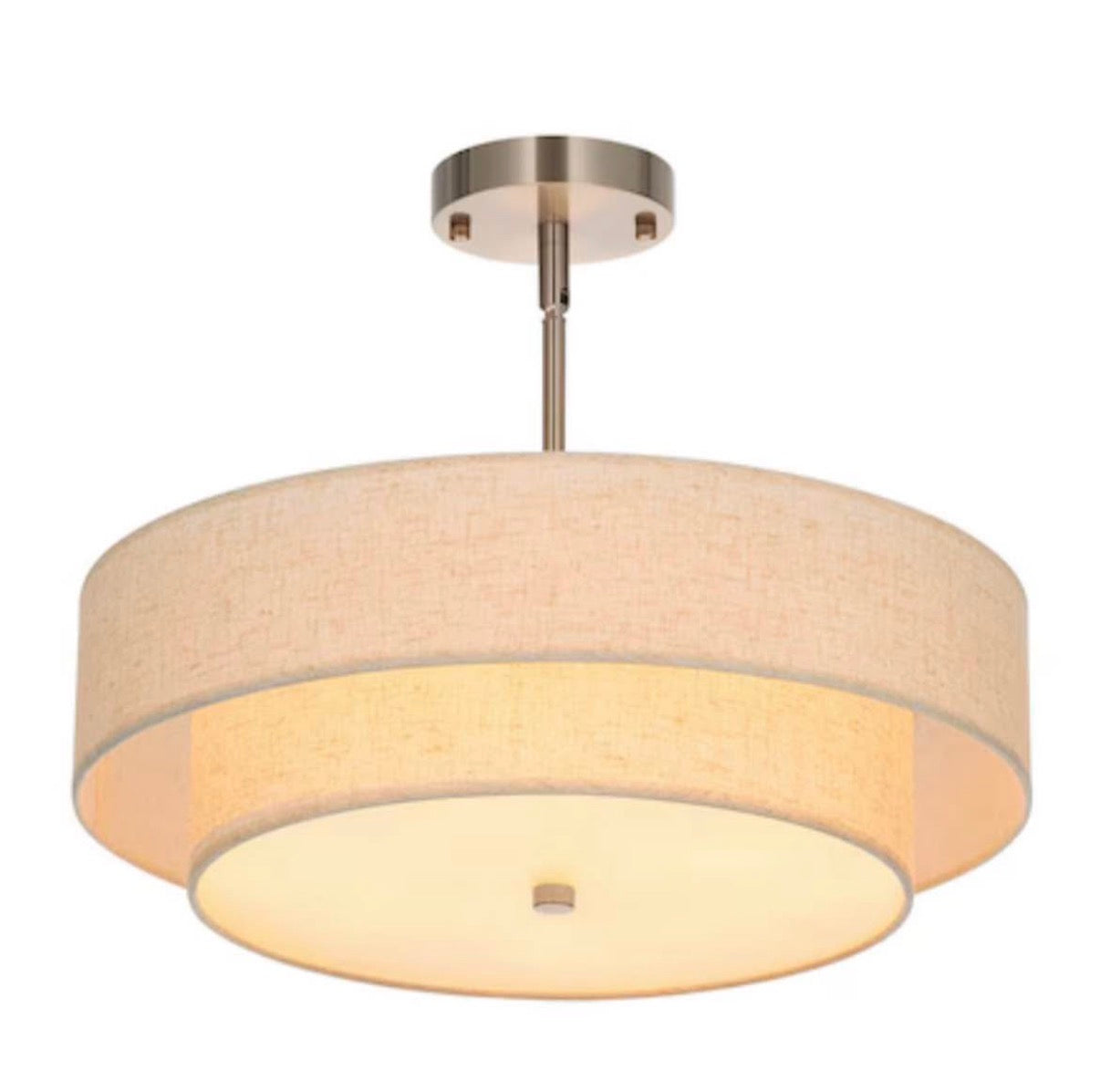 18-in Nickel Semi Flush Mount Light