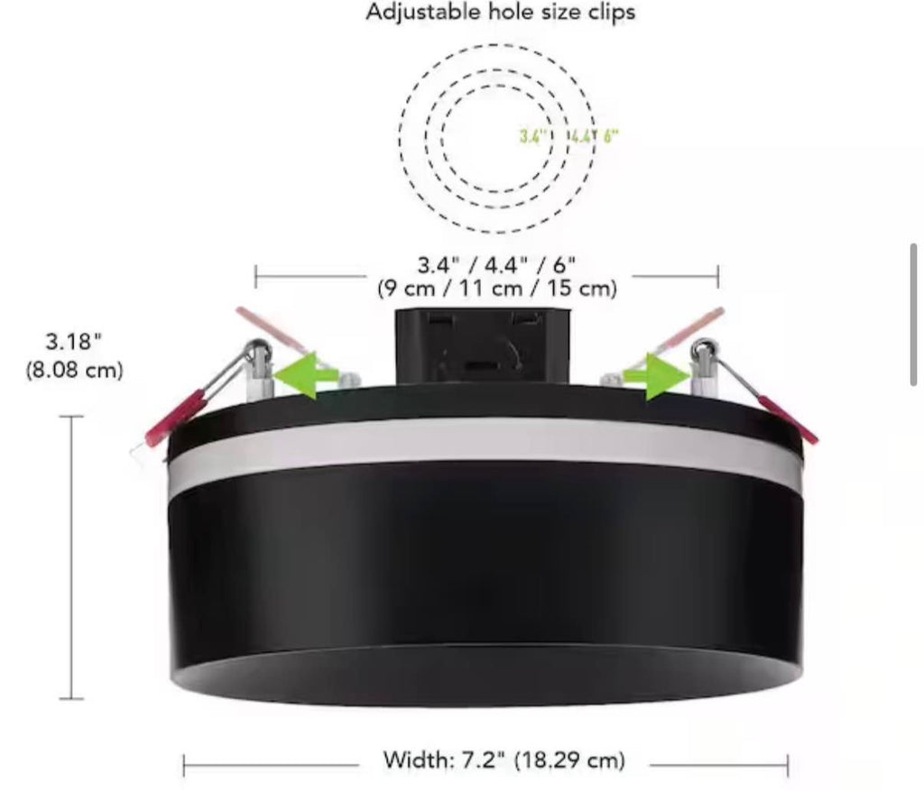 LED 6 in. Matte Black Dual Band Recessed Ceiling Light