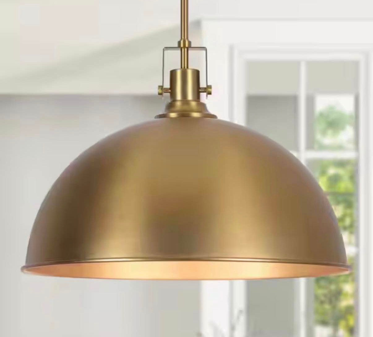 Brushed Gold Single Pendant Light for Kitchen Island