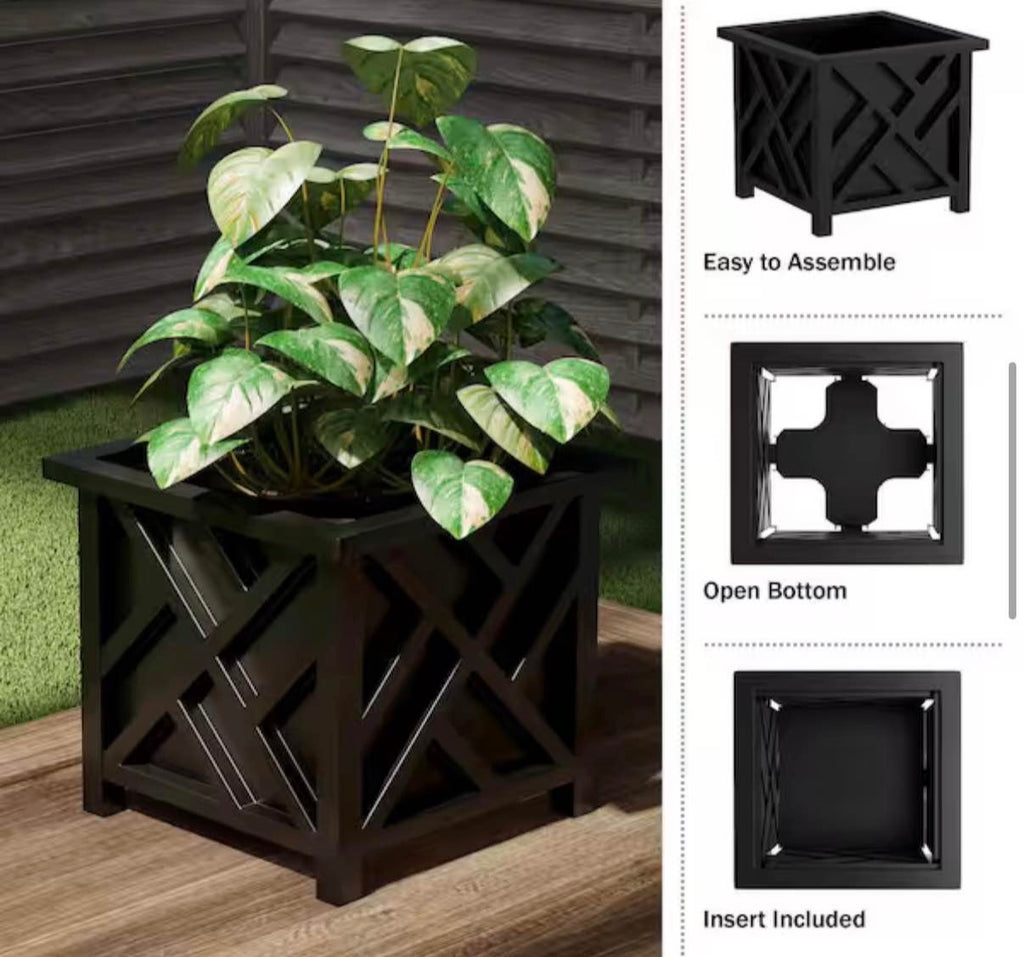 Black Plastic Planter Box