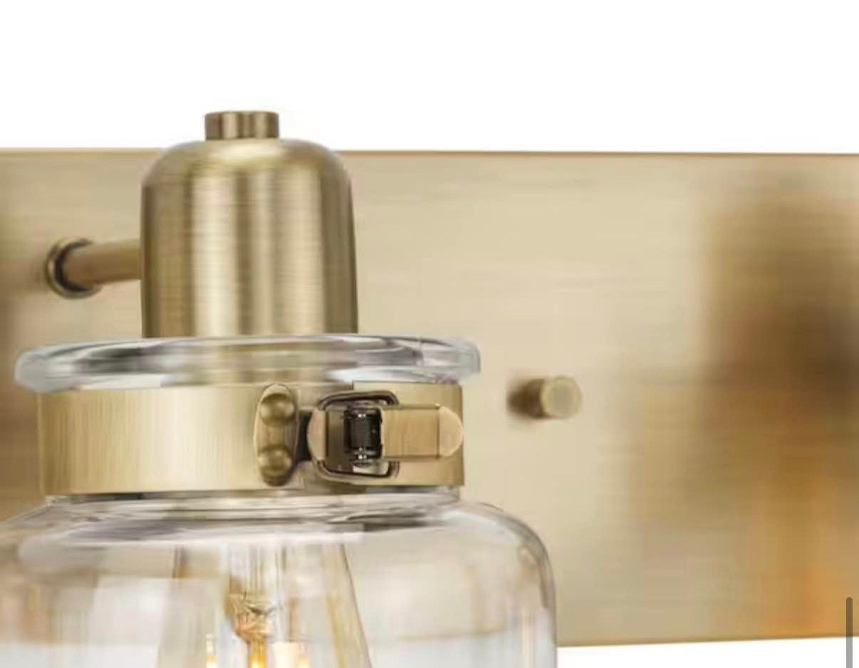 Calhoun Collection 4-Light Gold Vintage Brass vanity light
