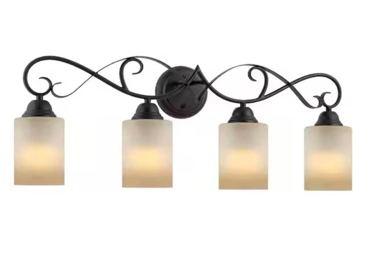 4-Lights Oil Rubbed Bronze Traditional Bathroom Vanity Light