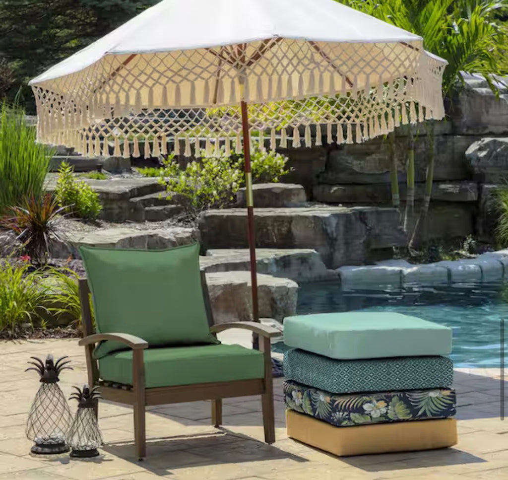 Leala Texture 24 in. x 24 in. Outdoor Chair Cushion
