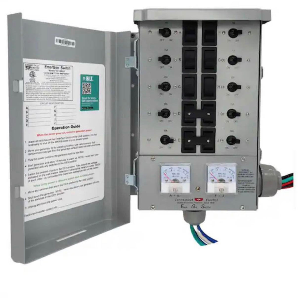 Emergen 50 Amp 10 Circuits G2 Manual Transfer Switch Kit