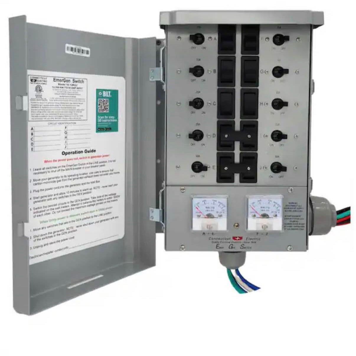 Emergen 50 Amp 10 Circuits G2 Manual Transfer Switch Kit