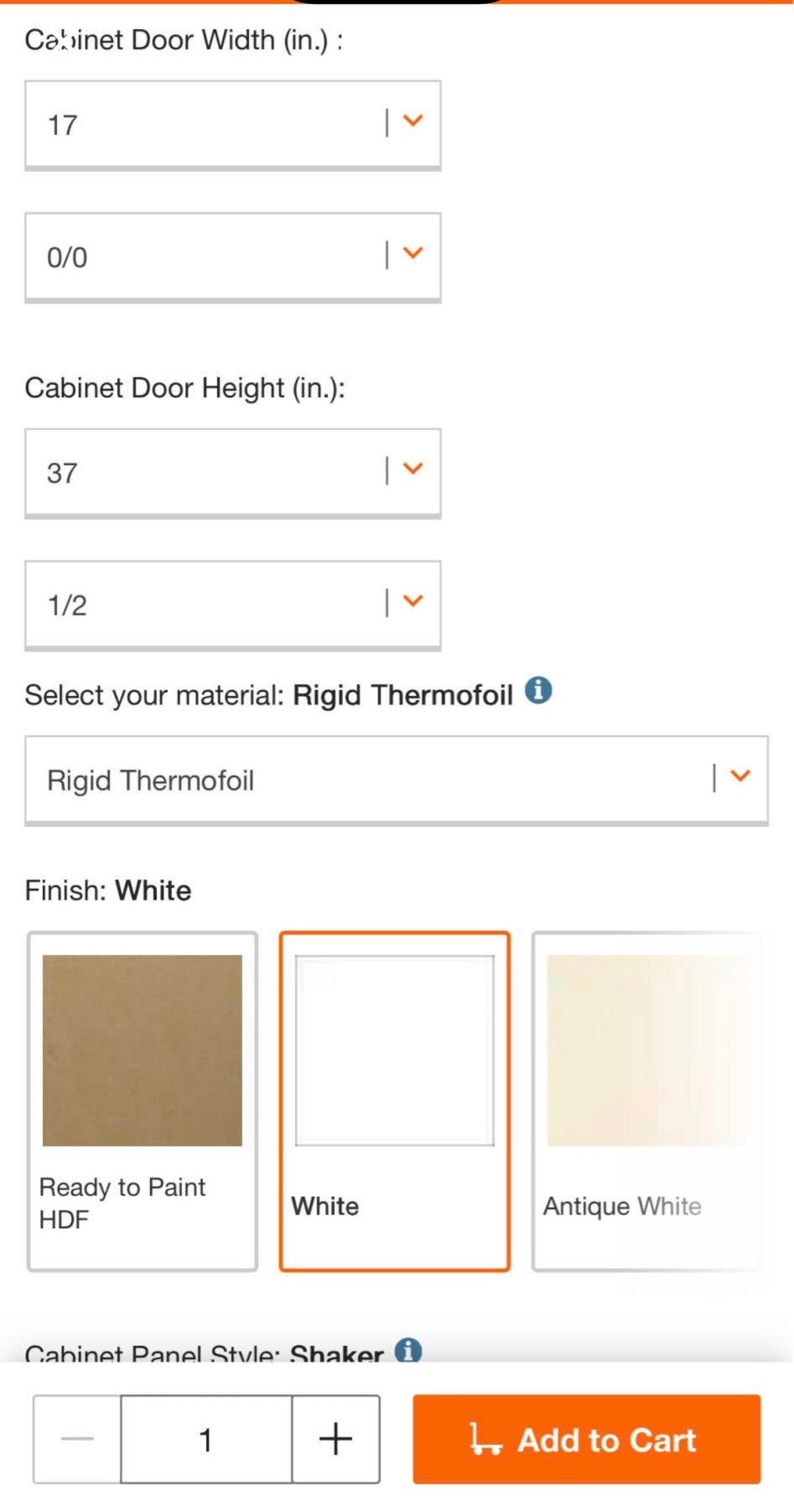 Custom Thermofoil or Finished Wood Cabinet Door