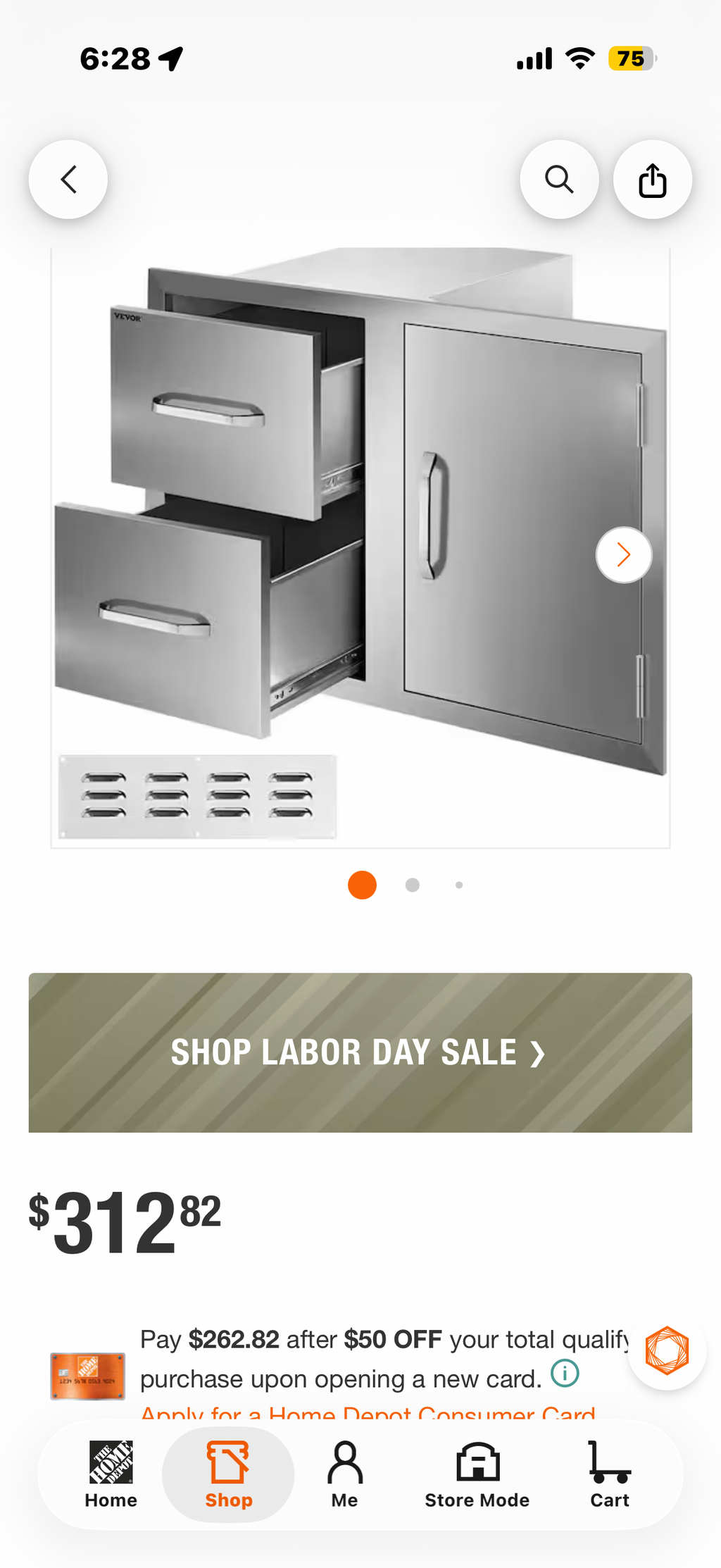 Outdoor Kitchen BBQ Island Drawers with Handles Access Door