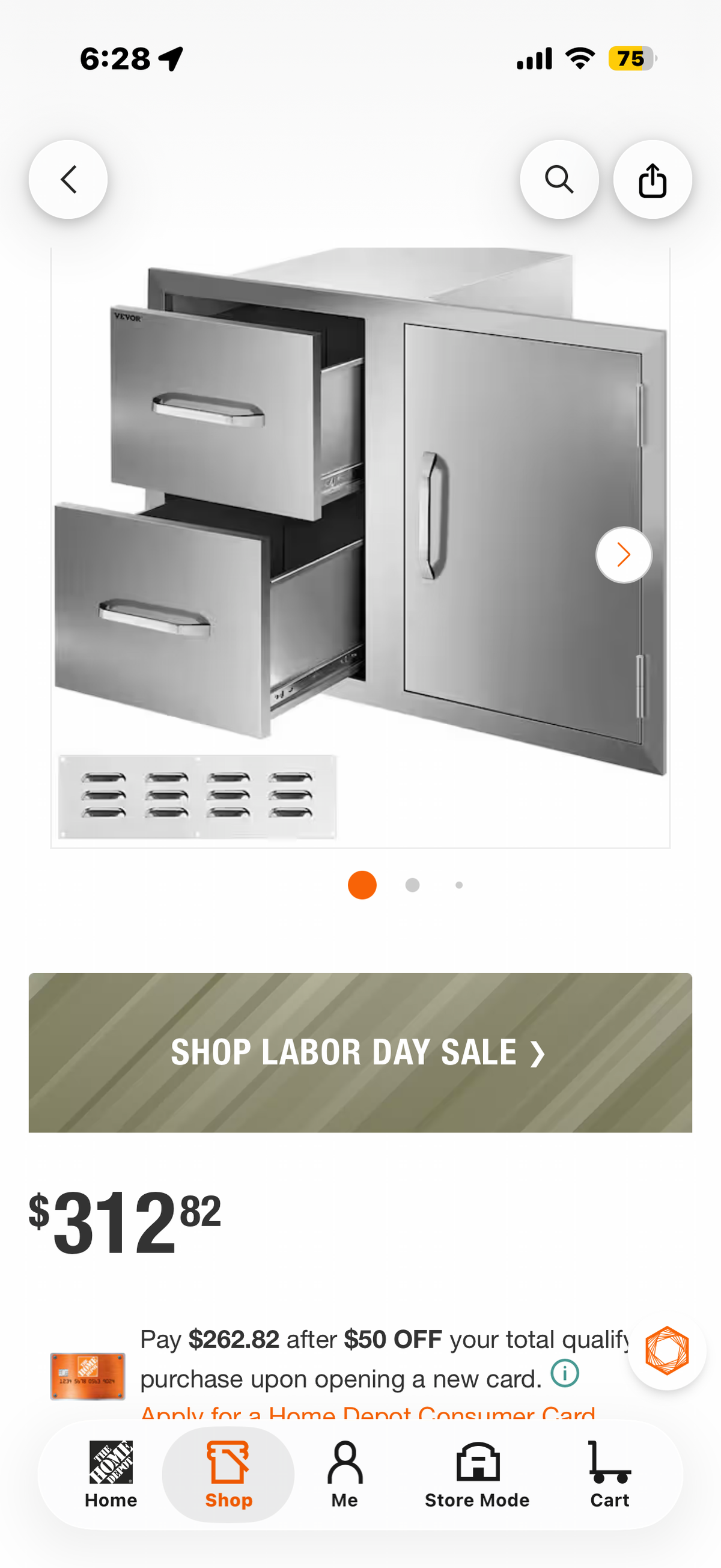 Outdoor Kitchen BBQ Island Drawers with Handles Access Door