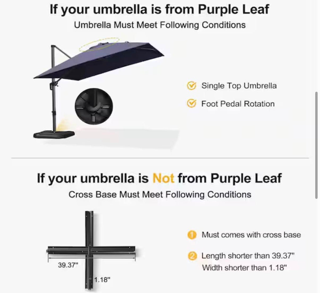 Patio cantilever umbrella base