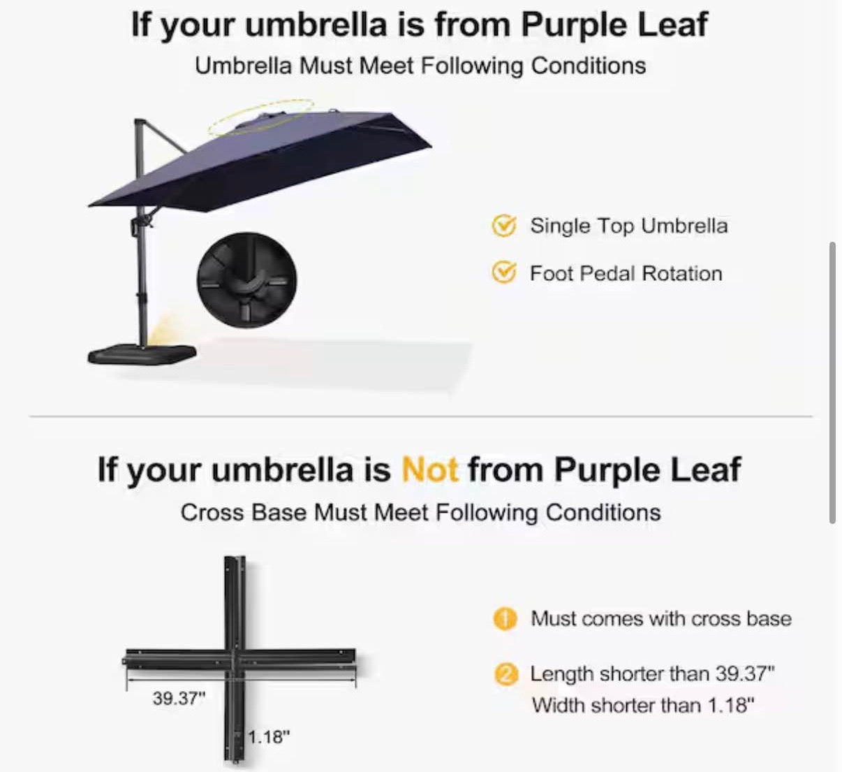 Patio cantilever umbrella base