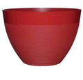 22 in. Large Red Resin Lightweight Round Planter