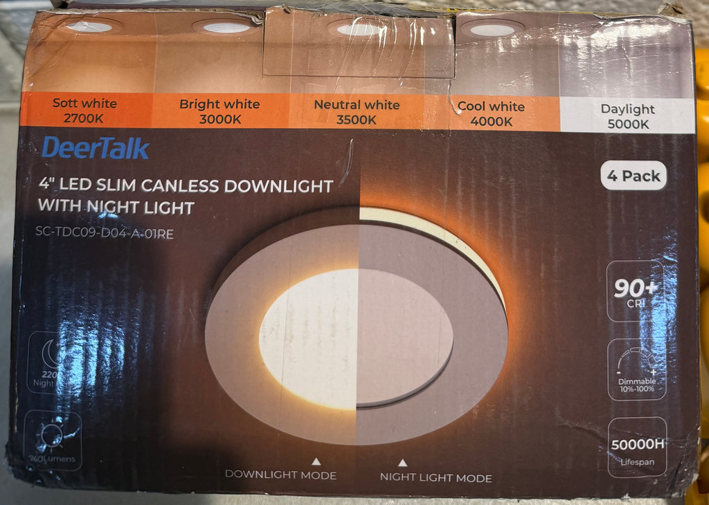 4 in. Adjustable Canless LED Recessed with Night Light mode