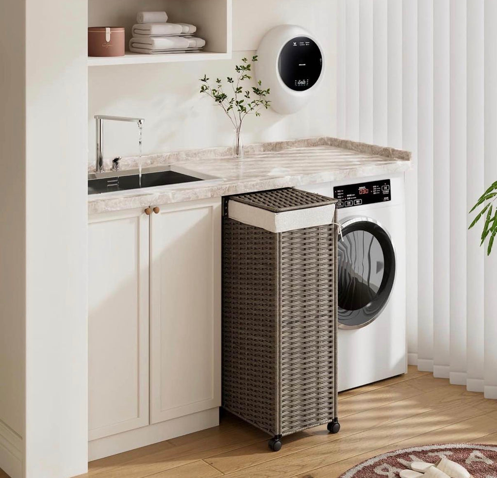 Rolling Laundry Hamper with Wheels and Lid