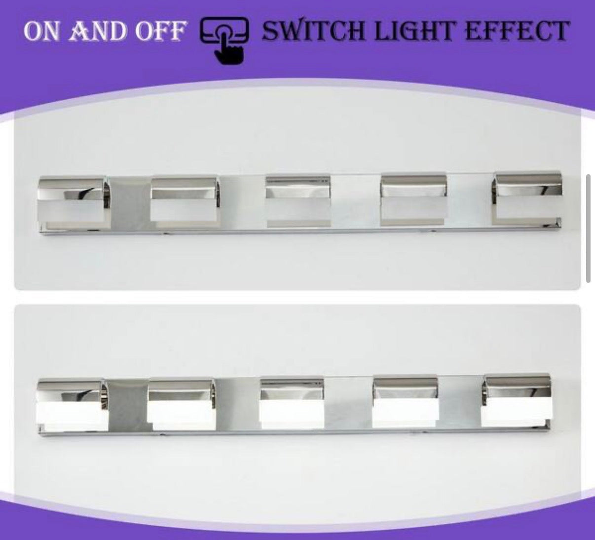 Modern 5-Light Chrome LED Bathroom Vanity Light