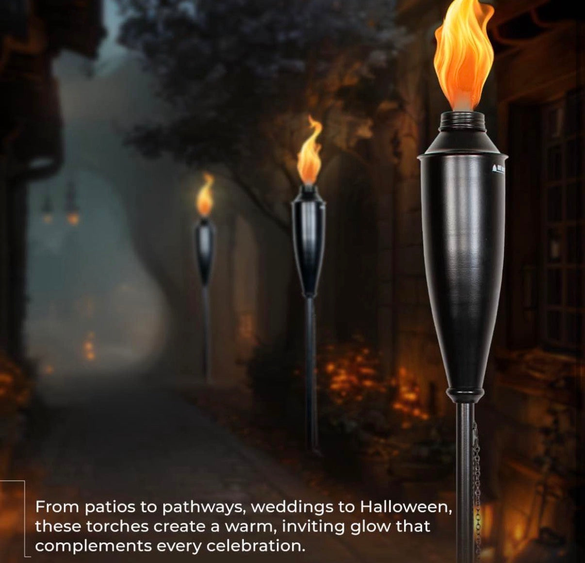 60” Metal Garden Torches Set Of 4