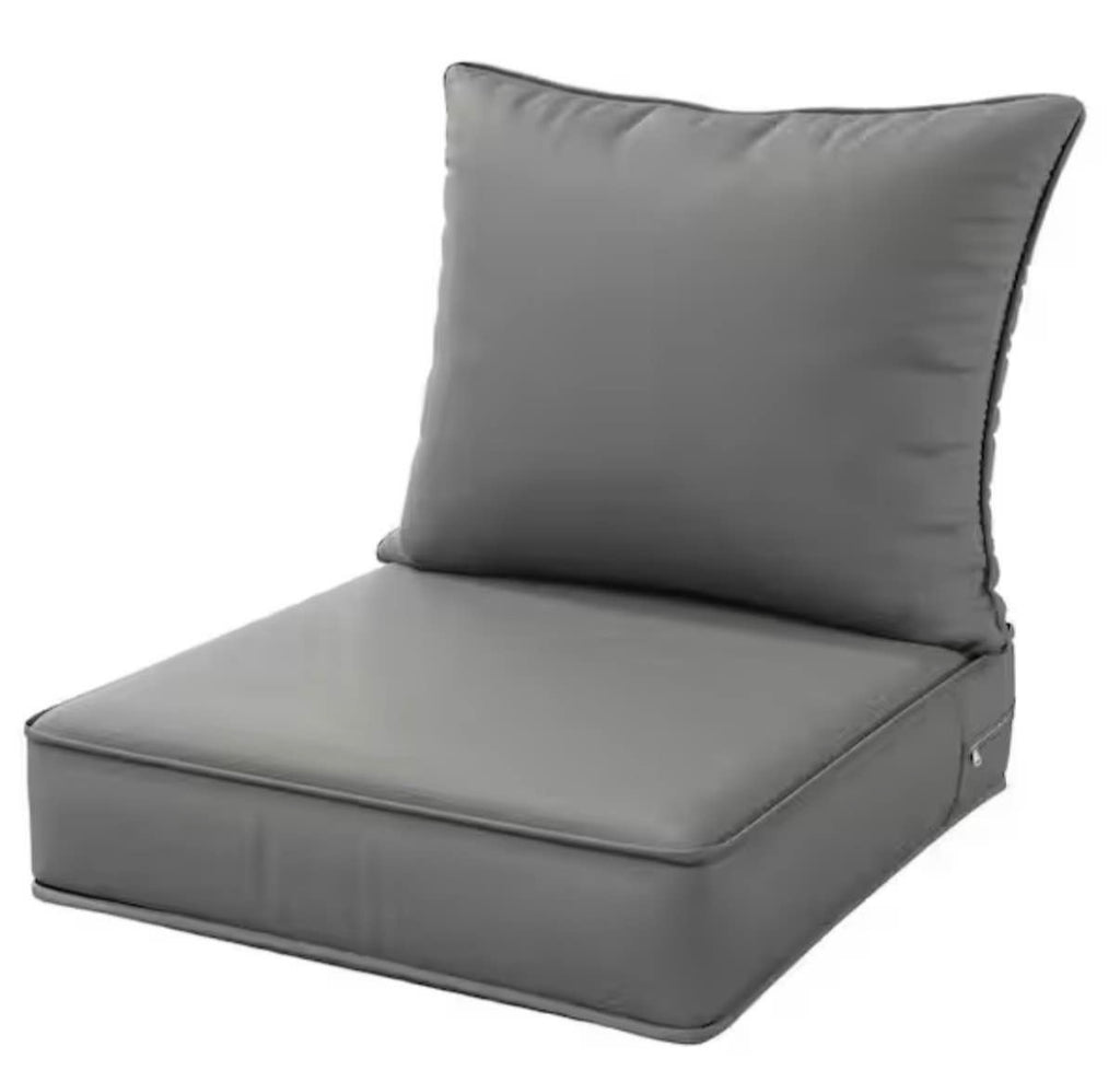 22 in. x 24 in. x 4 in. Square Outdoor Chair Cushion Light Grey
