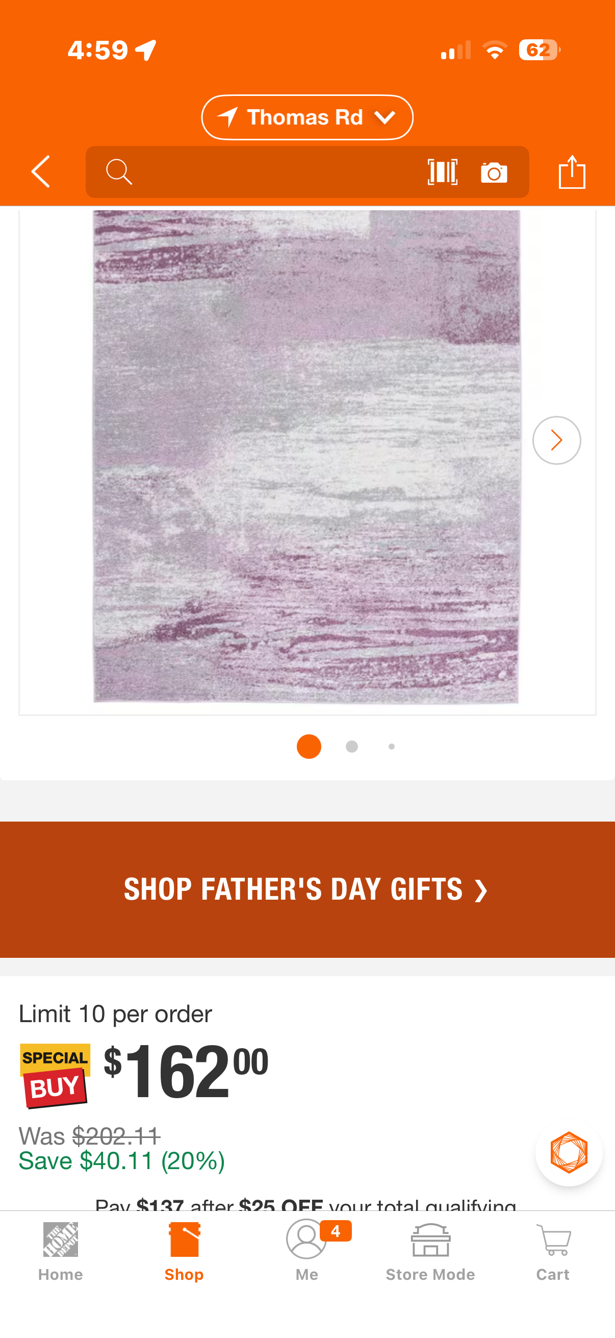 Adirondack Gray/Purple 8 ft. x 10 ft. Distressed Area Rug