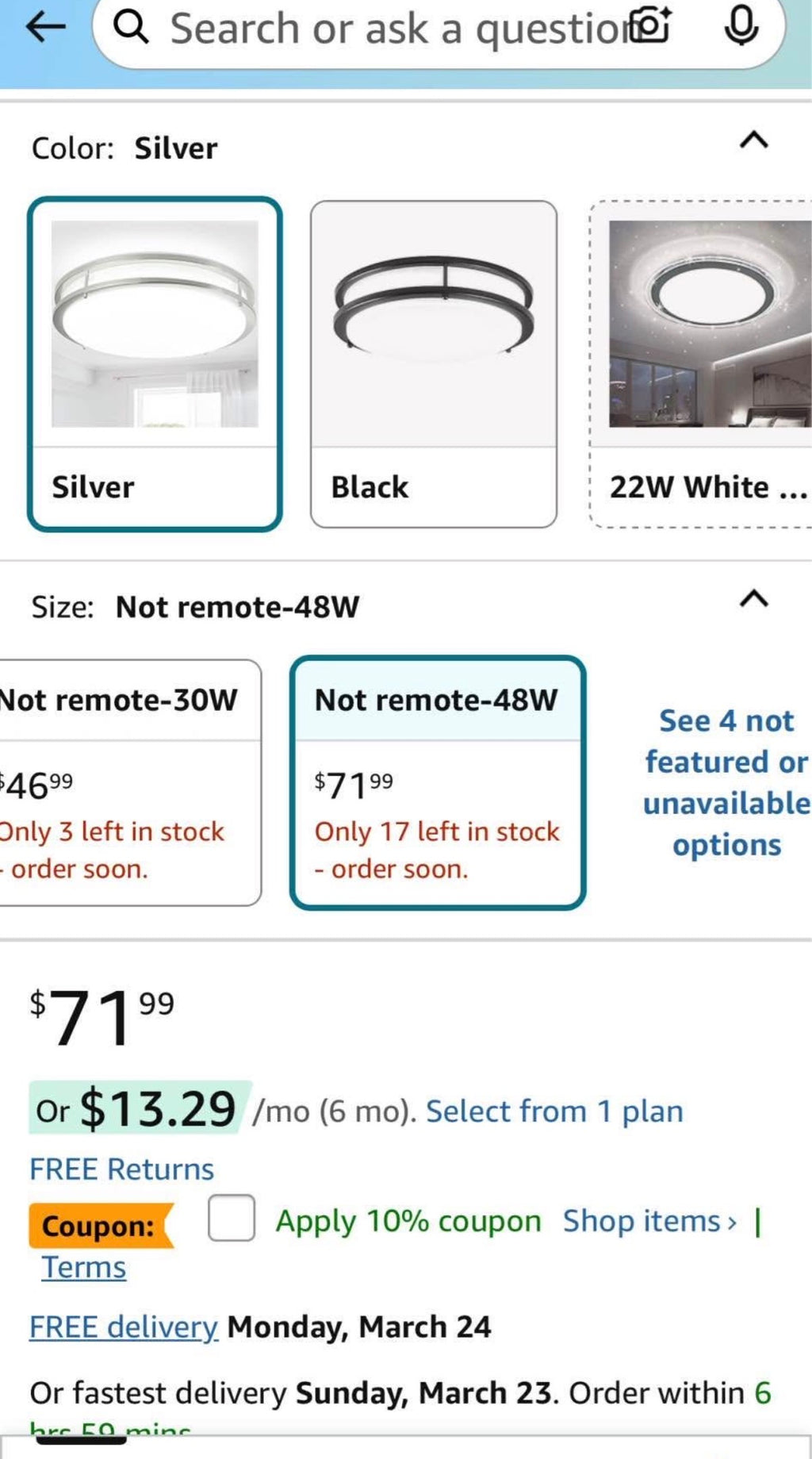 18 in Flush Mount Ceiling Light