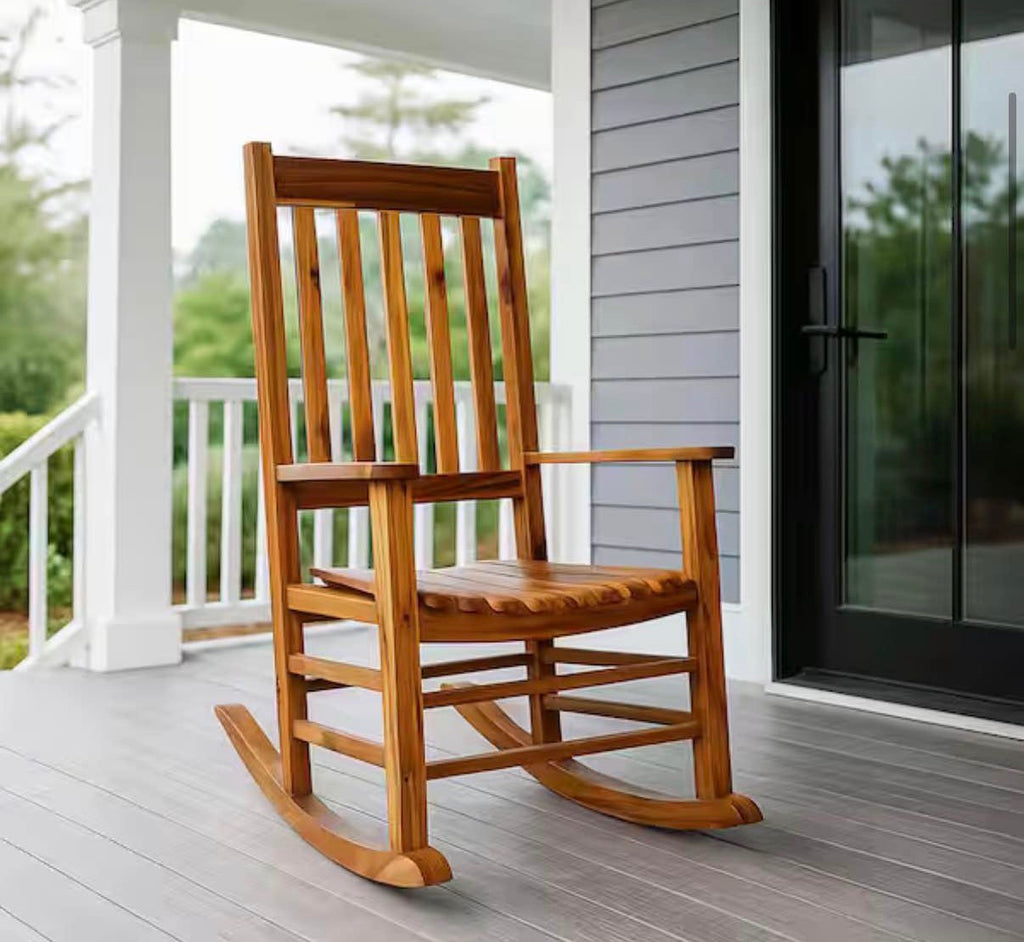 44"H Oak Porch Rocking Chair