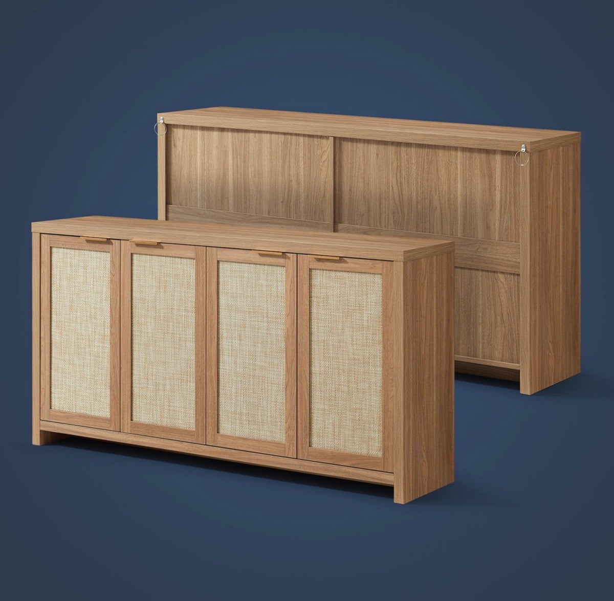 OAKHAM 4-Door Rattan Sideboard Buffet Cabinet