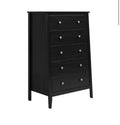 Solid Wood 5-Drawer Dresser 29.92 in. W in Black