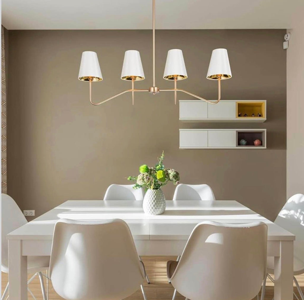 Modern Gold 4-Light Linear Chandelier Island Lights
