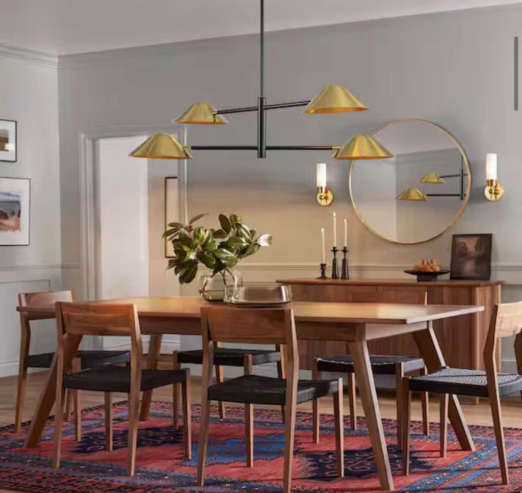 Gainell 4-Light Modern Industrial Gold Linear Sputnik Chandelier