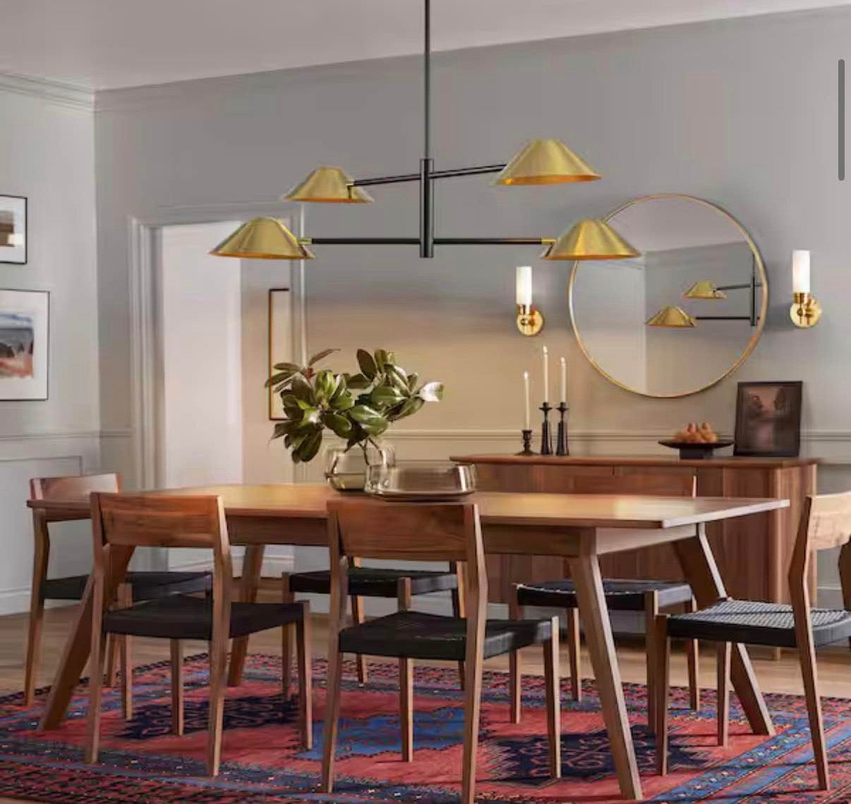 Gainell 4-Light Modern Industrial Gold Linear Sputnik Chandelier