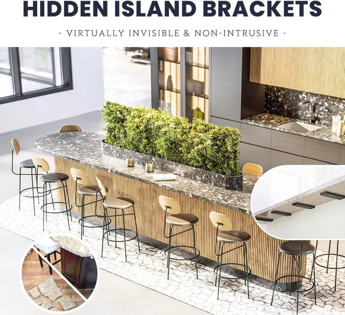 Hidden Island Countertop Support Bracket 1 Pack