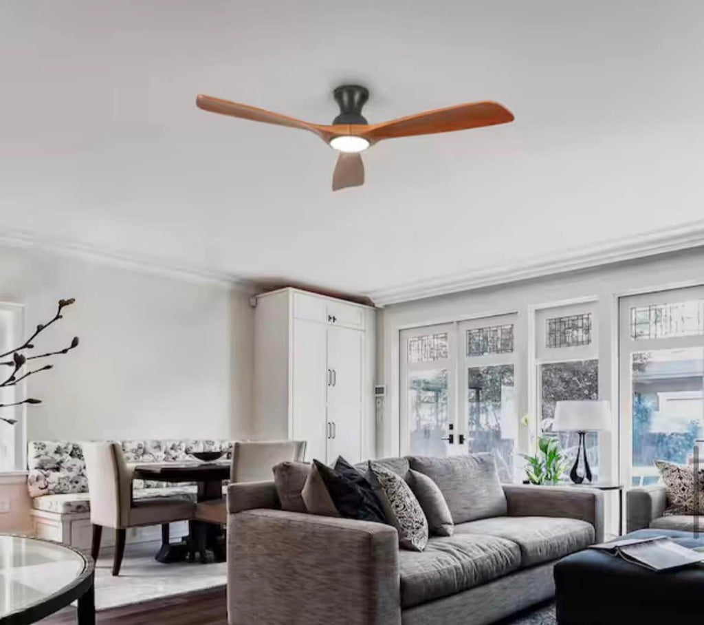 52 in. Indoor Solid Wood Ceiling Fan with LED Light