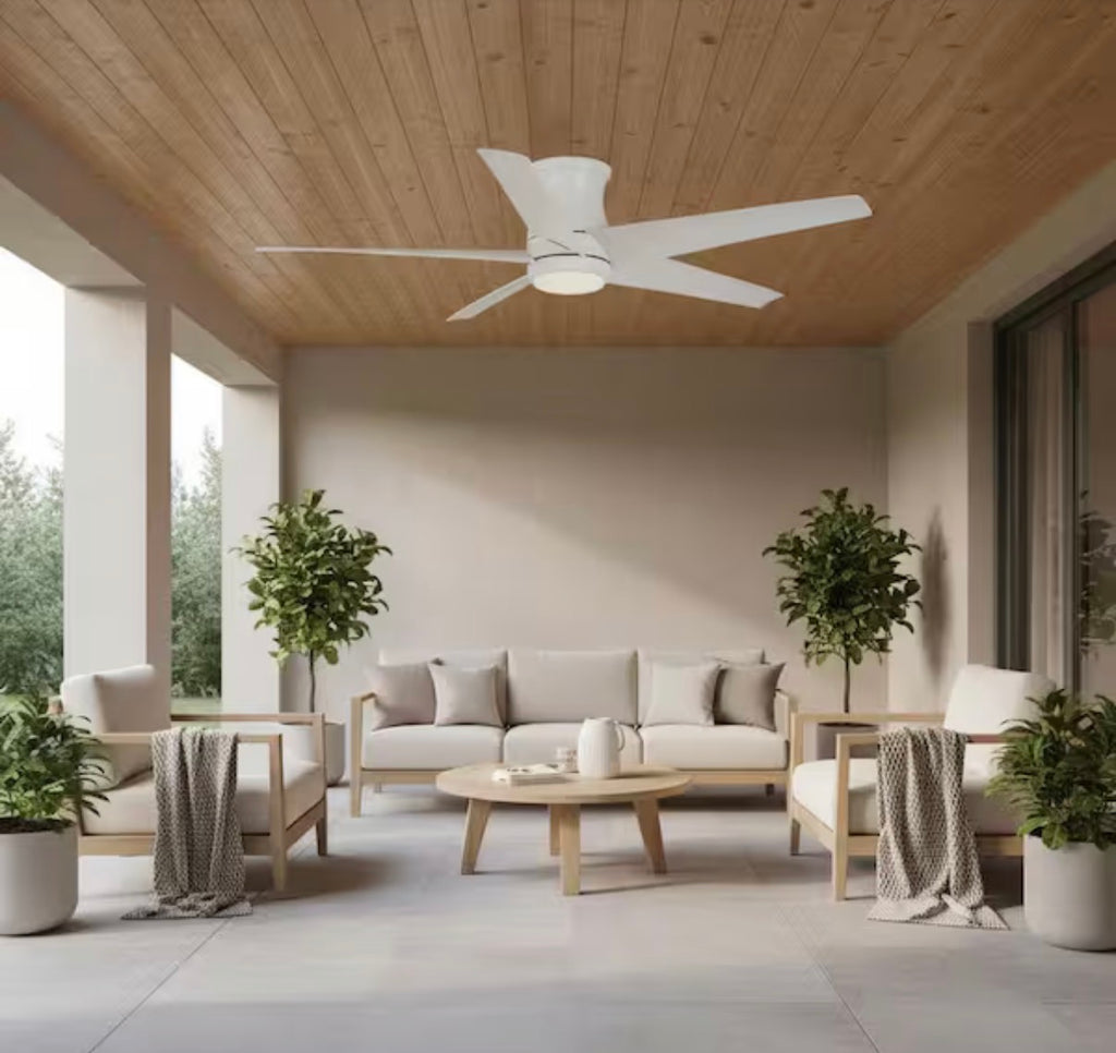 Mena 54 in. White Indoor/Outdoor ceiling fan