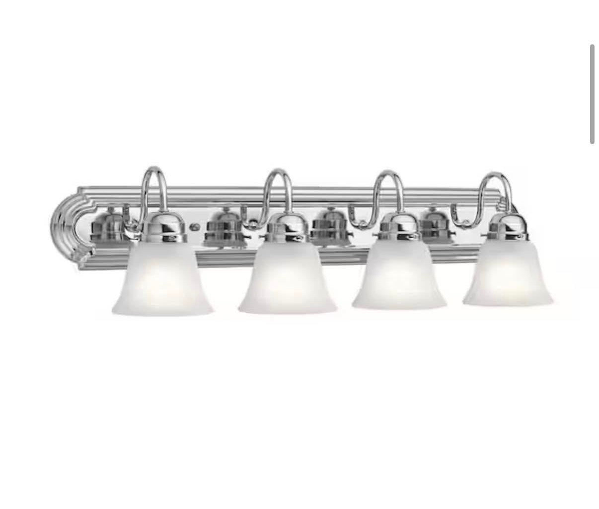 30 in. 4-Light Chrome Traditional Bathroom Vanity Light