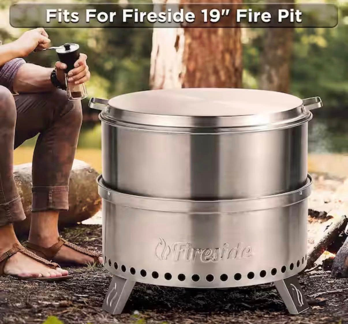 19 in. 304 Stainless Steel Fire Pit Lid