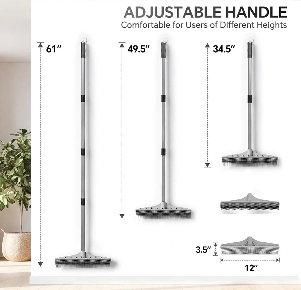 2-in-1 Nylon Carpet Brush & Pet Hair Rake