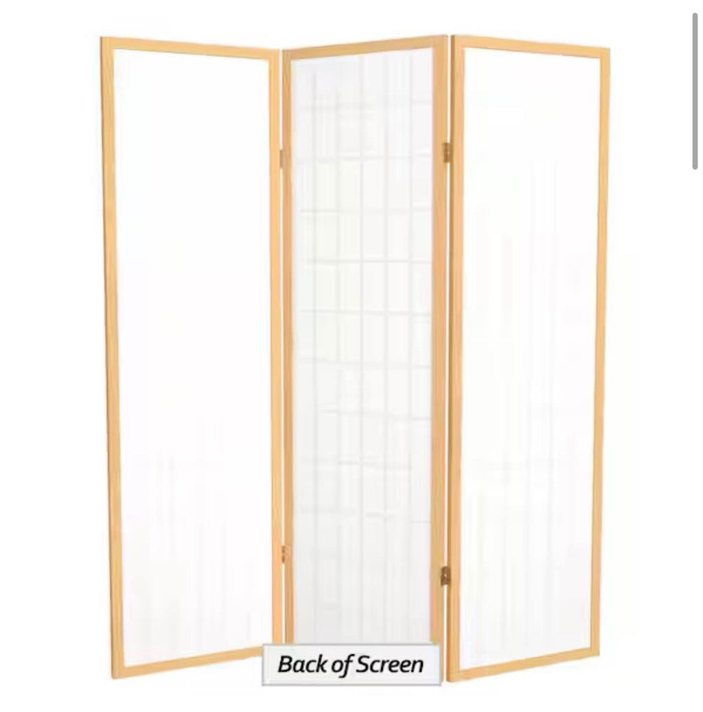 5 ft. Natural 3-Panel Room Divider